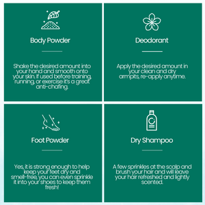 Multi-Use All-Natural Body Powder. Eco-Friendly.